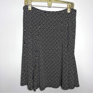 George Circle Skirt Size 8/10 Black & White Geometric Pattern EUC